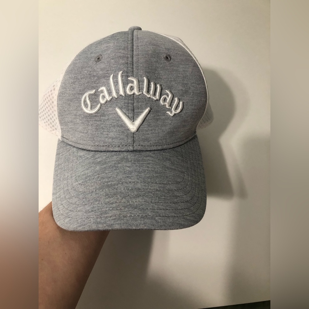 Callaway golf baseball odyssey‎ hat flex 100% polyester grey white